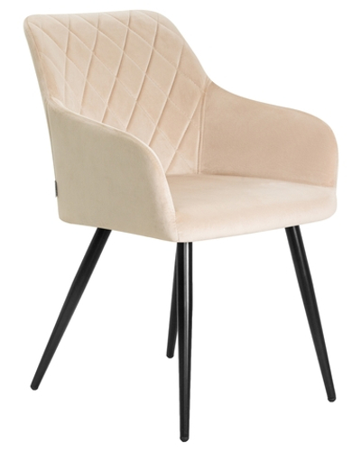 Стул обеденный DOBRIN ROBERT, черные матовые ножки, велюр V108-98 Бежевый