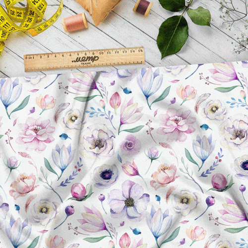 Ткань шелк Армани контрастные насыщенные цветы
