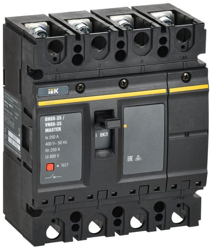 Выключатель-разъединитель 4п 250А ВН88-35 KARAT MASTER IEK KAM-VN30-4-0250