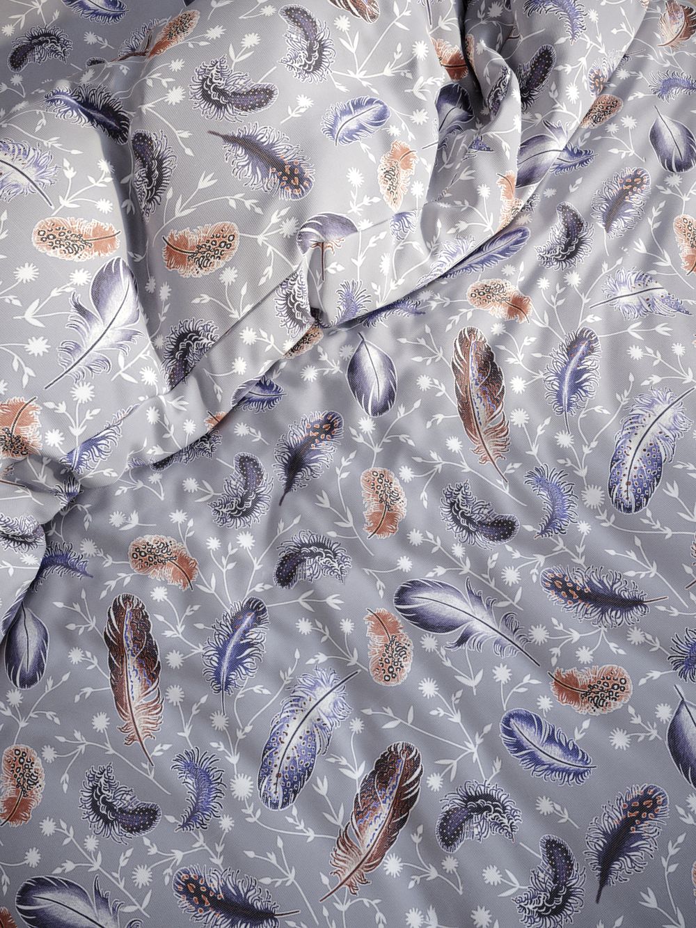 Постельное белье перкаль Сказка "Перо микс" евро  Наволочка 50х70 см 2 шт Простынь  240x215 см Пододеяльник 200x215 см