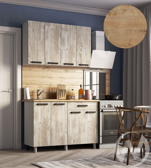 Кухня Элиана 1.2м (корпус белый/дуб юкон) 38мм дуб бунратти