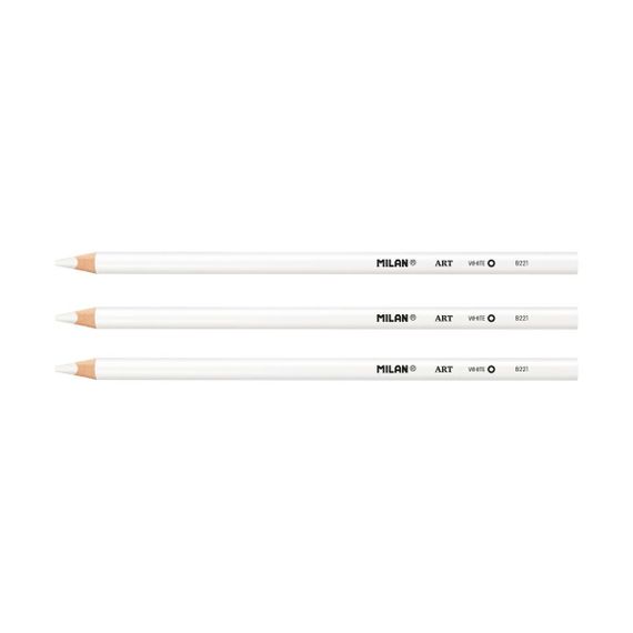 Blister 3 white drawing pencils + eraser 4824
