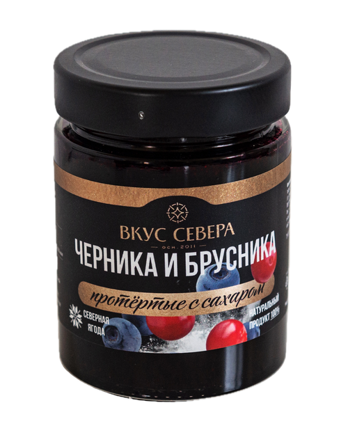 Черника и брусника протертые с сахаром 300 г