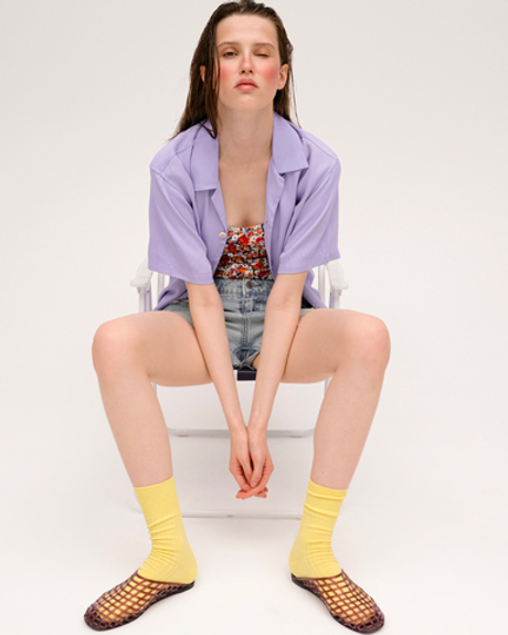 Носки в рубчик Лимонный сорбет