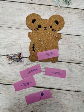 Доска мини, пробковая Мышка "Пожелания для себя"