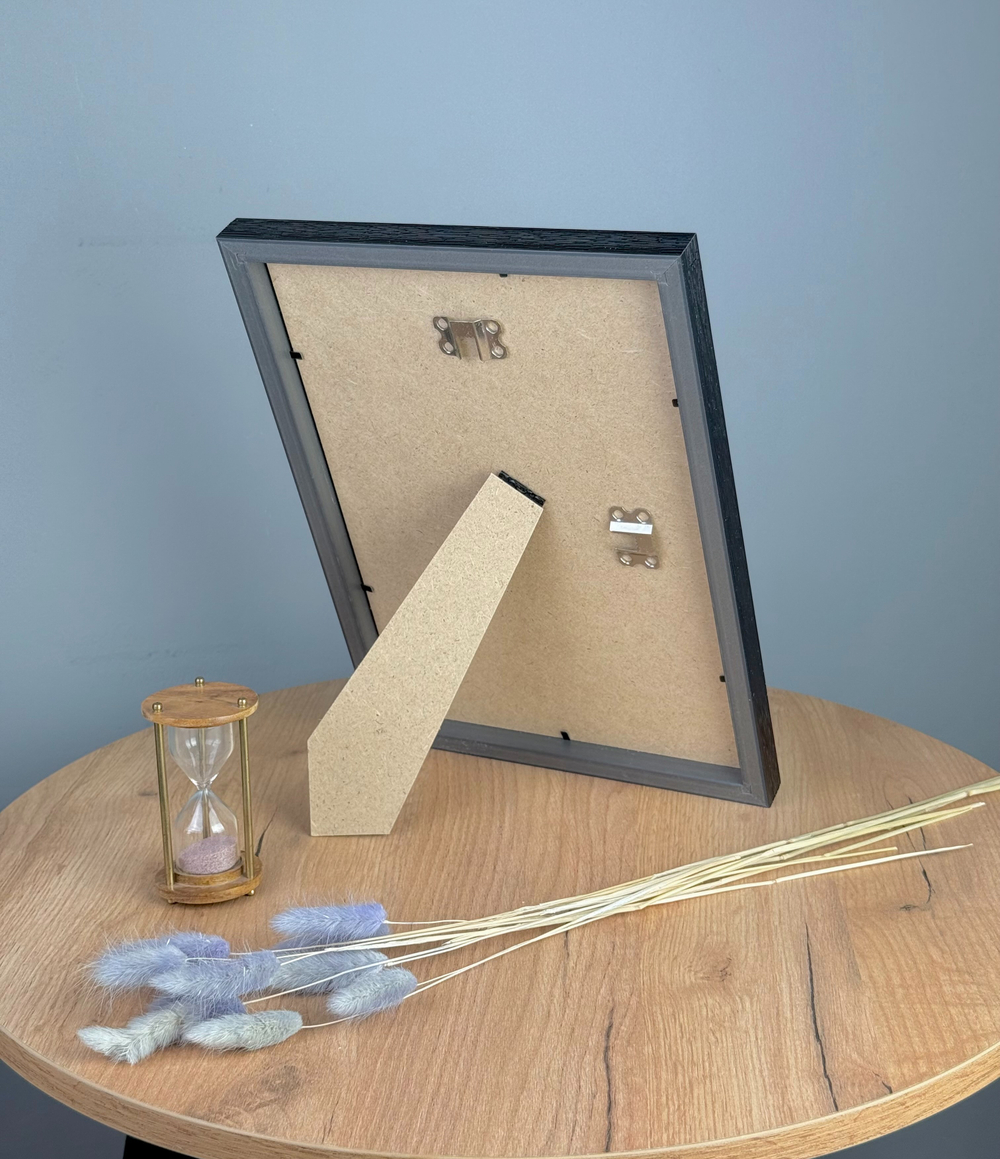 Фоторамка пластиковая 21х30 см, черная, фактура дерево, арт. 2130.628058