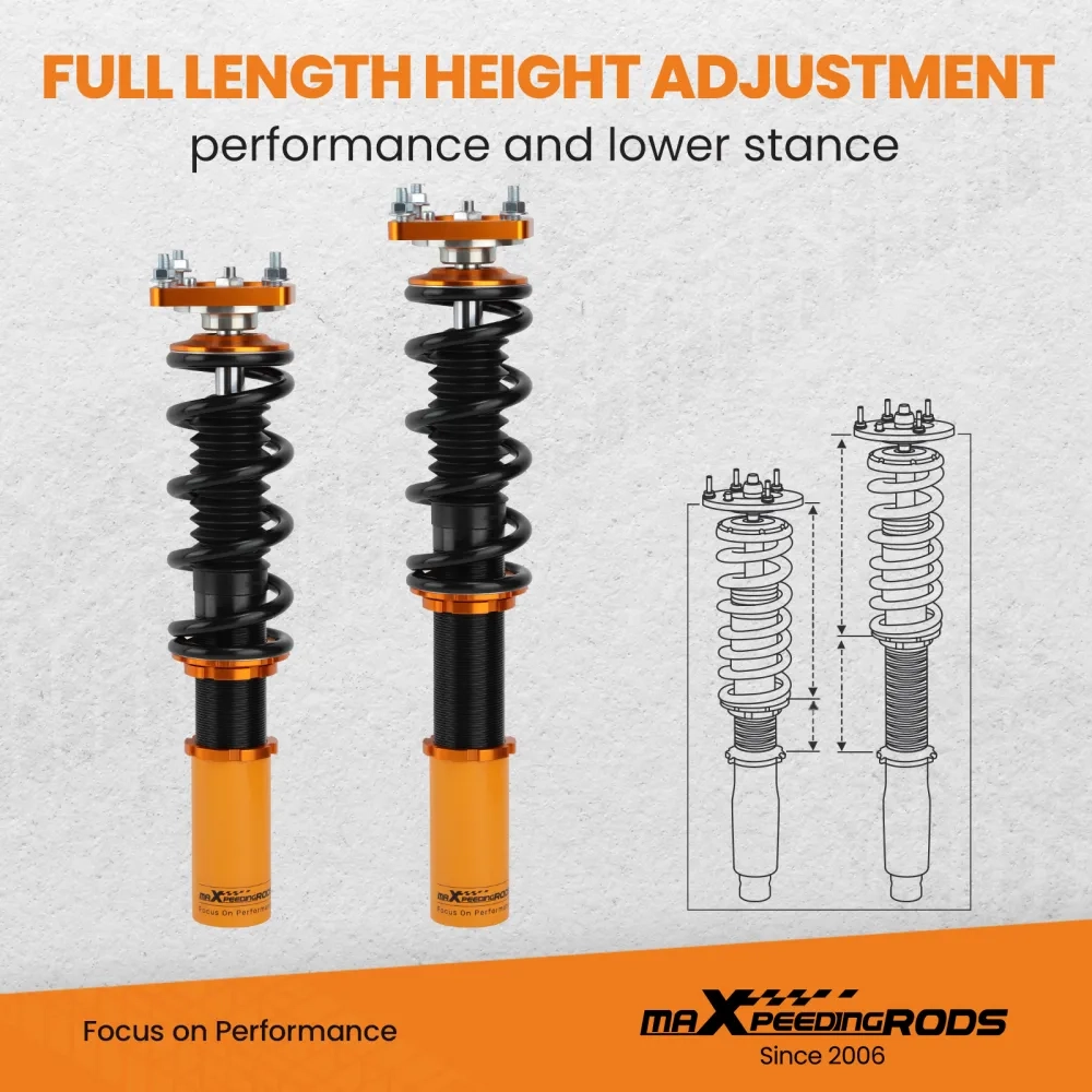 Комплект для автомобиля FORD Mustang GT SN95 Convertible/Coupe 1994-2004 Coilovers Kits 4 Adjustable Height Mounts Racing lowering kit