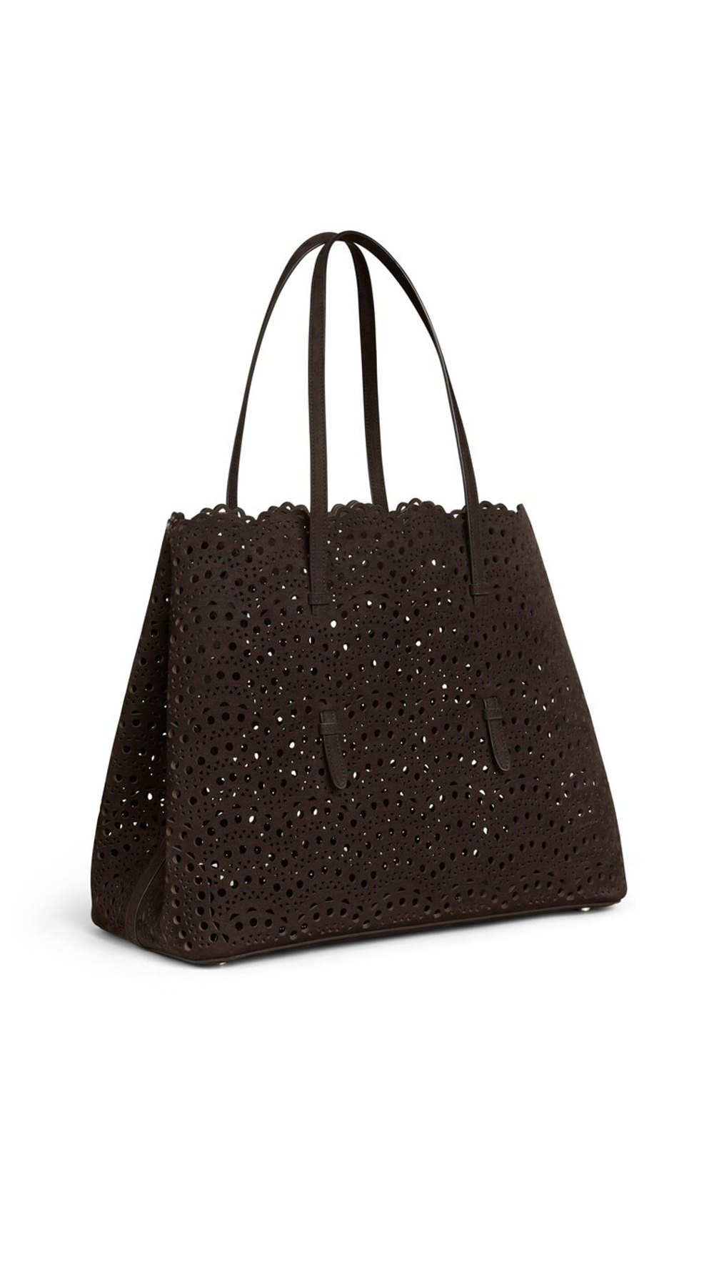 ALAÏA СУМКА MINA 37 ИЗ НУБУКА, ТЕМНО-КОРИЧНЕВЫЙ