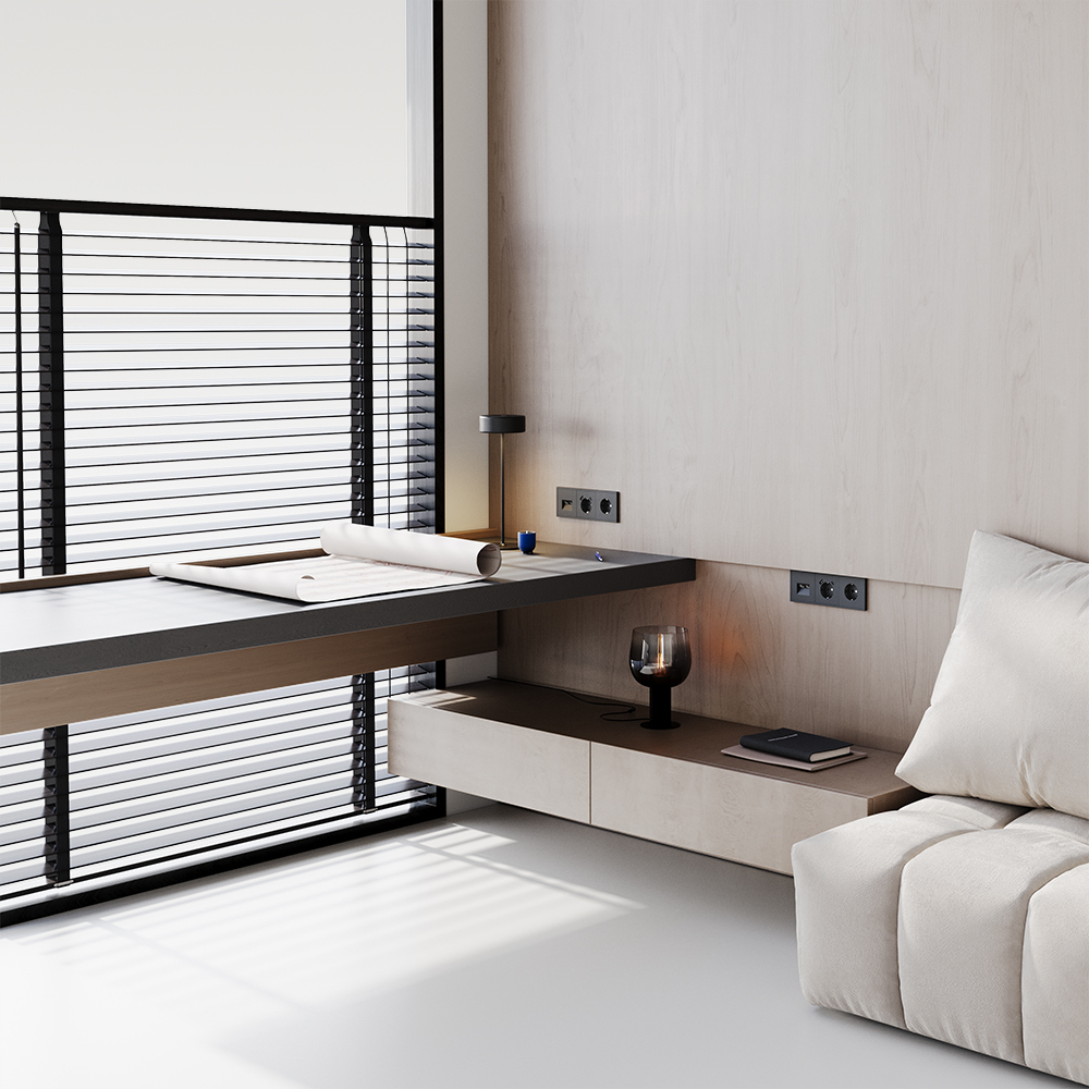 Розетка компьютерная встраиваемая VOLTUM S70 двойная RJ45+RJ45 кат.6, (черный матовый)