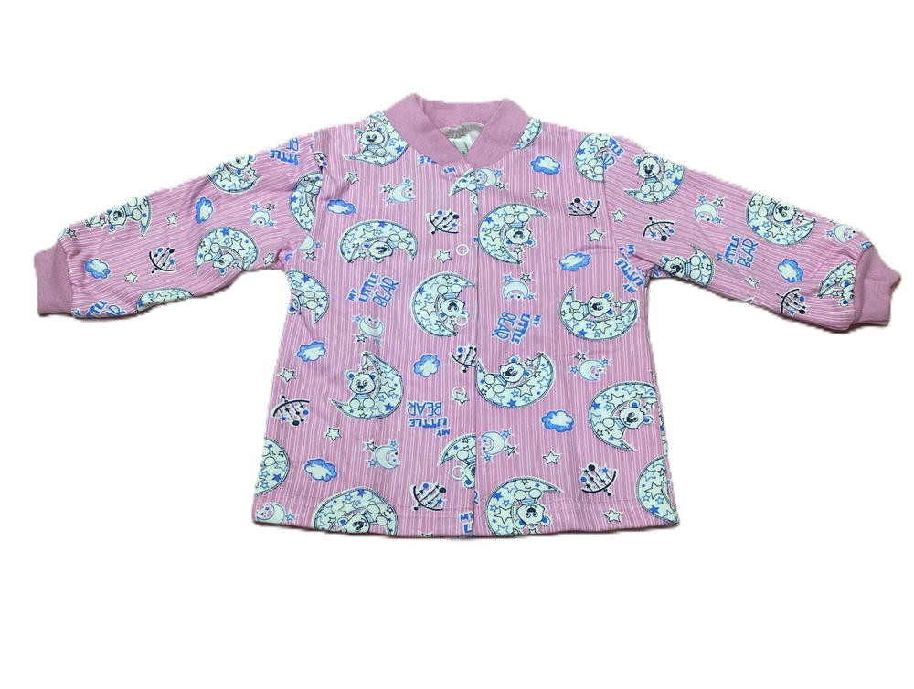 Кофточка длинный рукав из футера (100%хлопок с начесом) на кнопках на рост 80 см