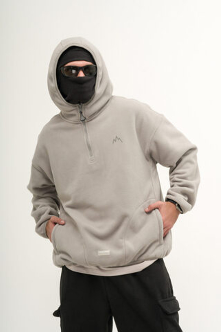 Худи KUL'TURA "HALF ZIP FLEECE" Серый