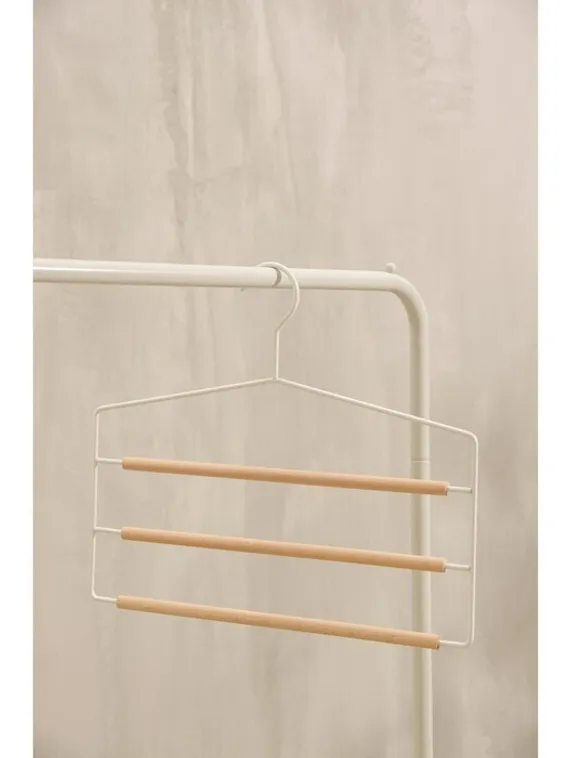 Вешалка для брюк и юбок многоуровневая SAVANNA Wood, 3 перекладины, 37×32×1,1 см, цвет белый