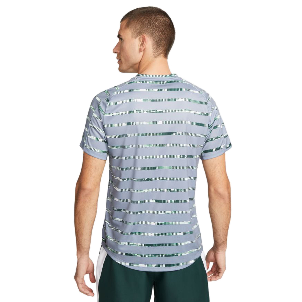 Футболка мужская теннисная Nike Court Dri-Fit Striped Victory Top M - ashen slate/white