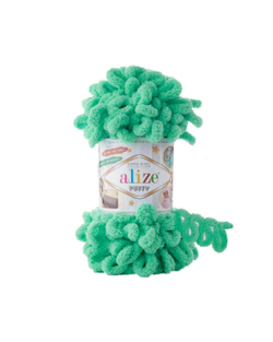 Пуффи (Puffy) пряжа Alize 100%микрополиэстер 5х100г/9,2 м 741 мята