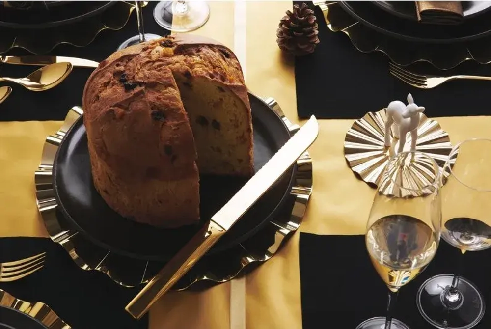 Sambonet Нож Living PVD 32см для торта Panettone Gold