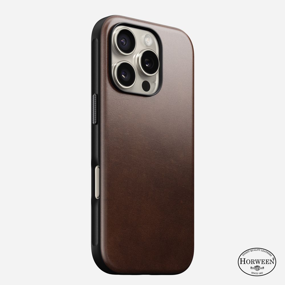Чехол Nomad Modern Leather Case iPhone 16 Pro | Horween - rusctic brown