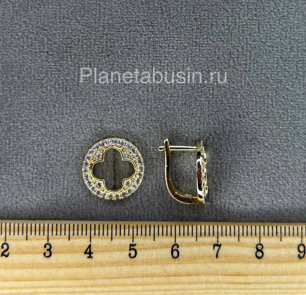 Швензы люкс (Корея) пара с микроцирконами 0480
