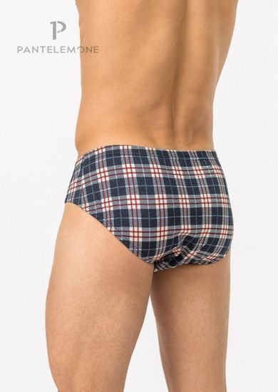 Трусы мужские спорт Pantelemone PMP-252, клетка деним экрю