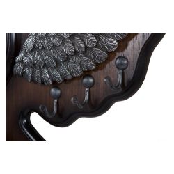 Вешалка настенная Bubo Орех Оберджин Античное Серебро