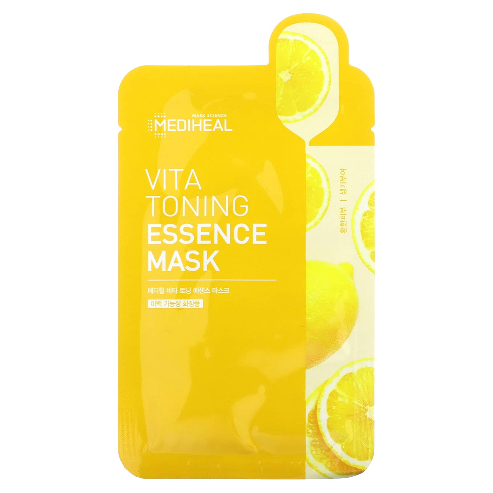 MEDIHEAL, Vita Toning Essence Beauty Mask, 1 листовая маска, 20 мл (0,68 жидк. унц.)