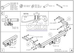 Фаркоп оцинкованный Galia T057A для Toyota Yaris 2005-2014(паспорт и сертификат в комплекте)(без электрики)
