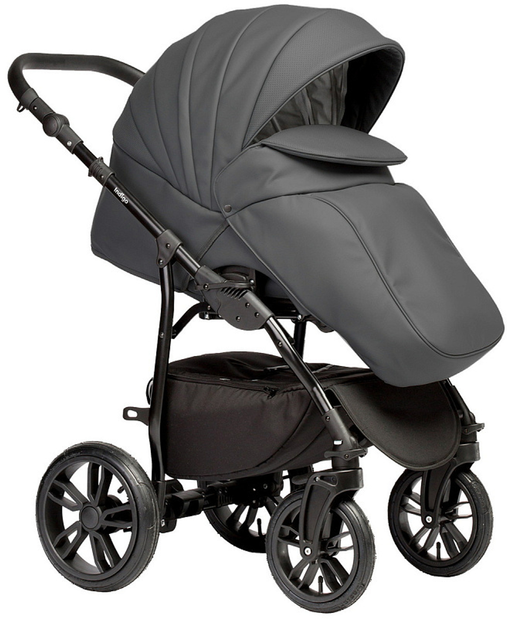 Детская коляска Indigo Indigo Special New 3 в 1 с автокреслом Avionaut Cosmo Is09 т.серая кожа