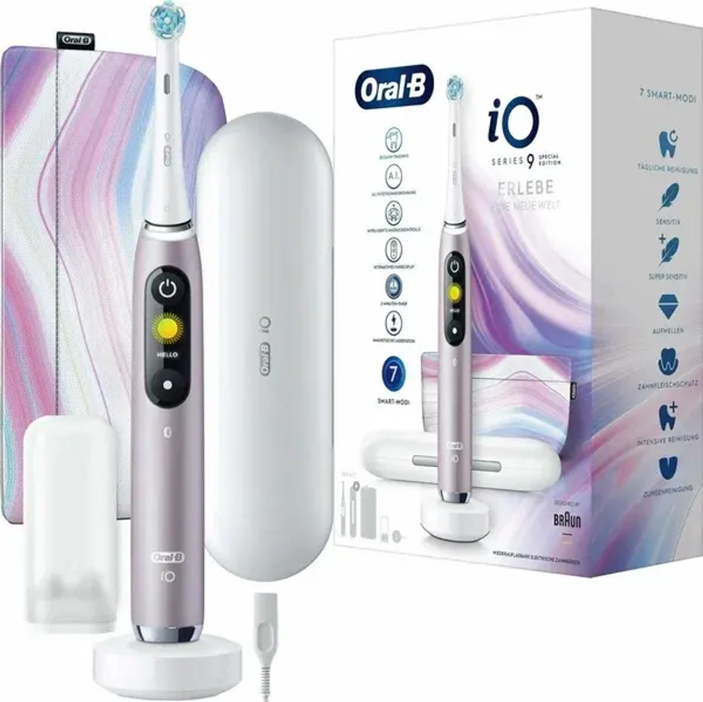 Электрическая зубная щетка Oral-B iO Series 9, «Розовый кварц»