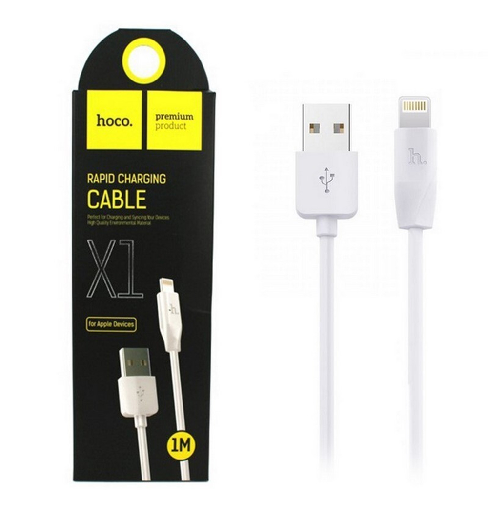 Кабель USB - Lightning HOCO X1 (белый) 2м