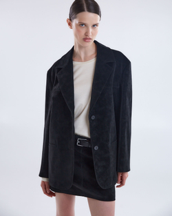 Юбка из искусственной замши черный