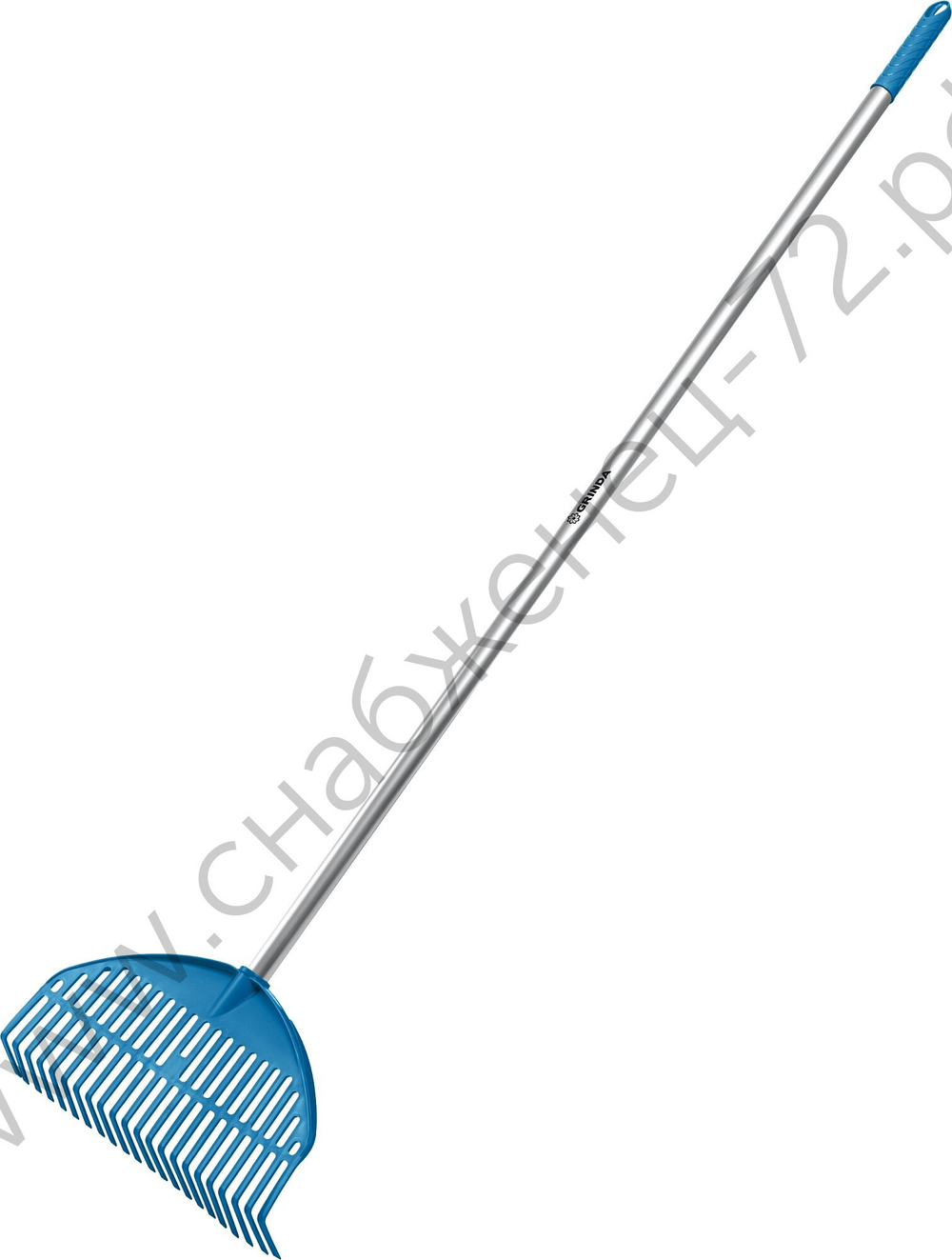 GRINDA PL-22 ALU, 430 х 40 х 1460 мм, 22 зубца, ударопрочный пластик, алюминиевый черенок, грабли веерные пластиковые, PROLine (421819)