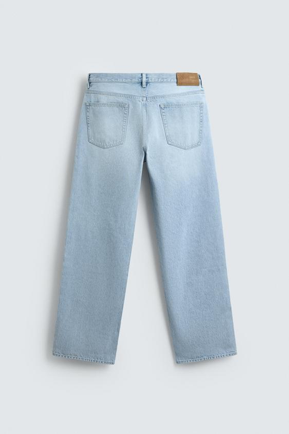 ZARA ДЖИНСЫ STRAIGHT FIT С РАЗРЕЗАМИ, ГОЛУБОЙ