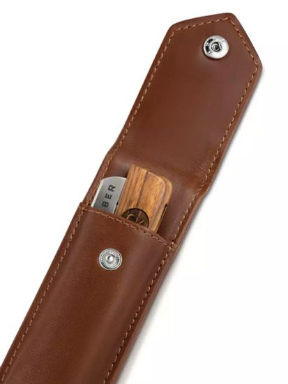 Опасная бритва со сменным лезвием REBEL BARBER Luxury с кожаным чехлом