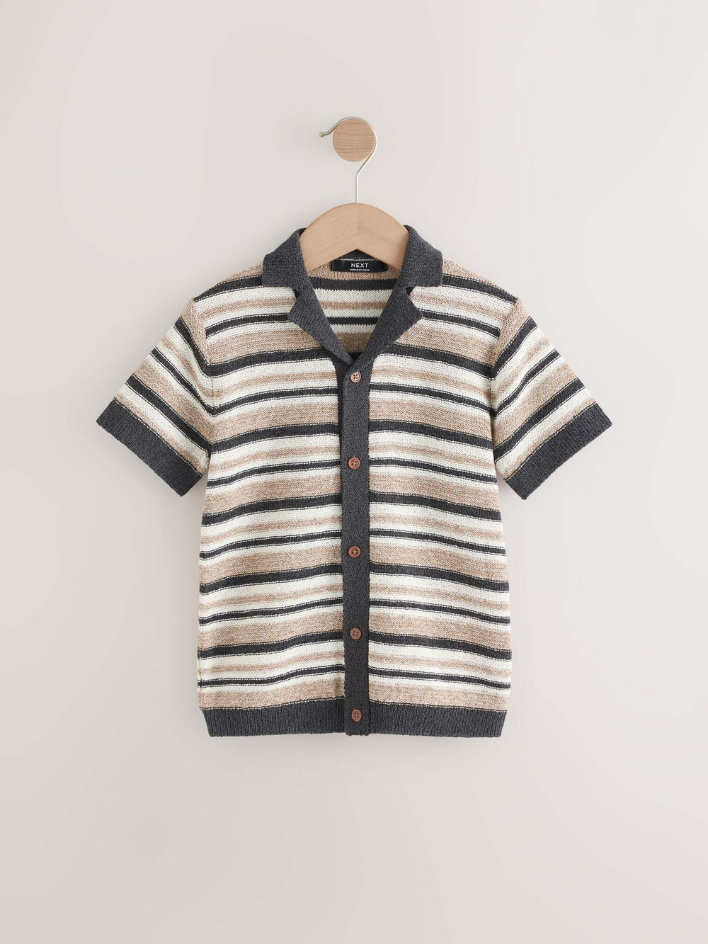 Кардиган с коротким рукавом Next AA8-960, Бежевый, Серый