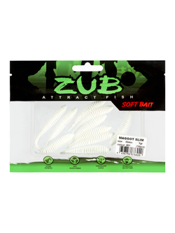 Приманка ZUB-MAGGOT SLIM 50мм-10шт, (цвет 801) белый