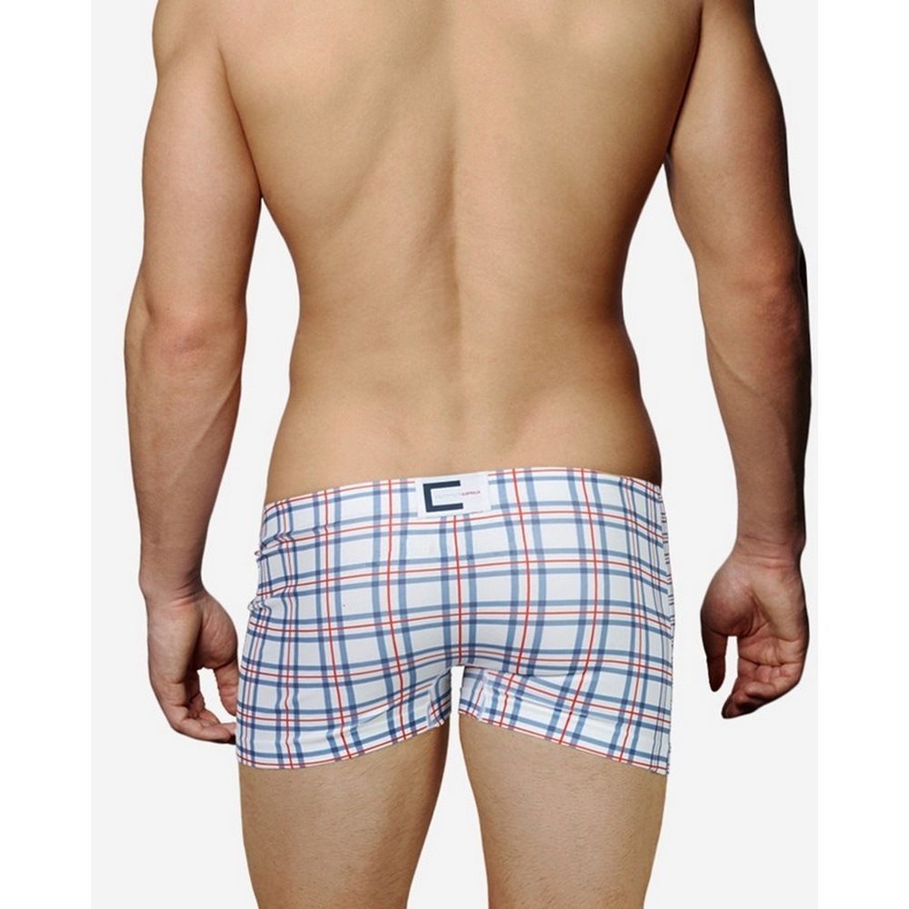 Мужские трусы боксеры белые в красную клетку Croota