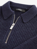 Поло на молнии с длинным рукавом вязаное для мальчика Next K84-155, Темно-синий