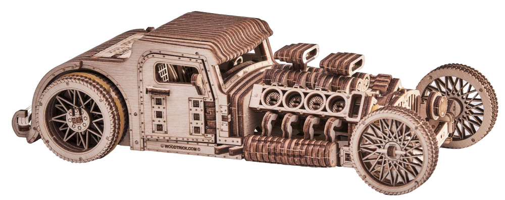 Механический 3D-пазл из дерева Wood Trick Хот Род