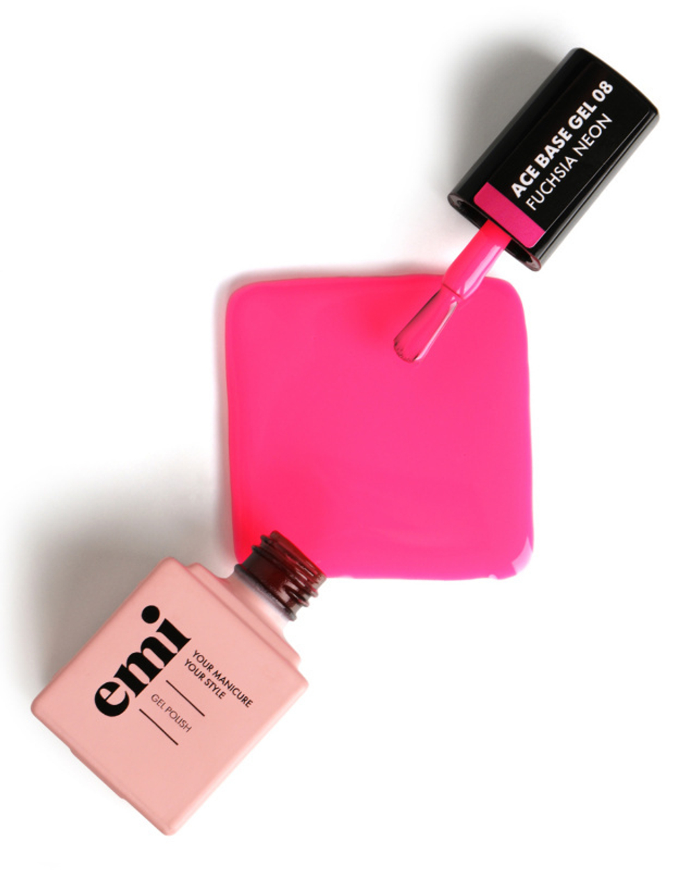Emi База цветная E.MiLac Ace Base Gel №08 Fuchsia Neon, 9 мл.