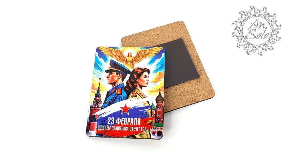 Деревянный магнит "Защитник"