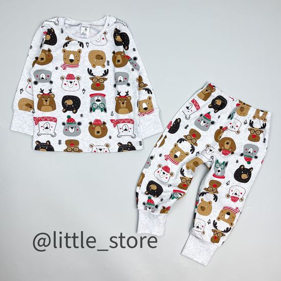 Пижама хлопковая "Мишки в шапках"