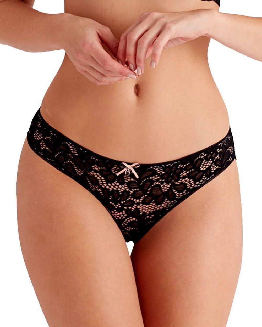 Кружевные трусики-бразилиана Amy (Размер: XS) (Цвет: белый)