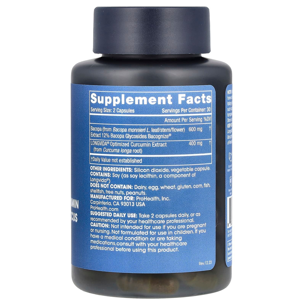ProHealth Longevity, Optimized Curcumin, Brain and Focus, 60 капсул