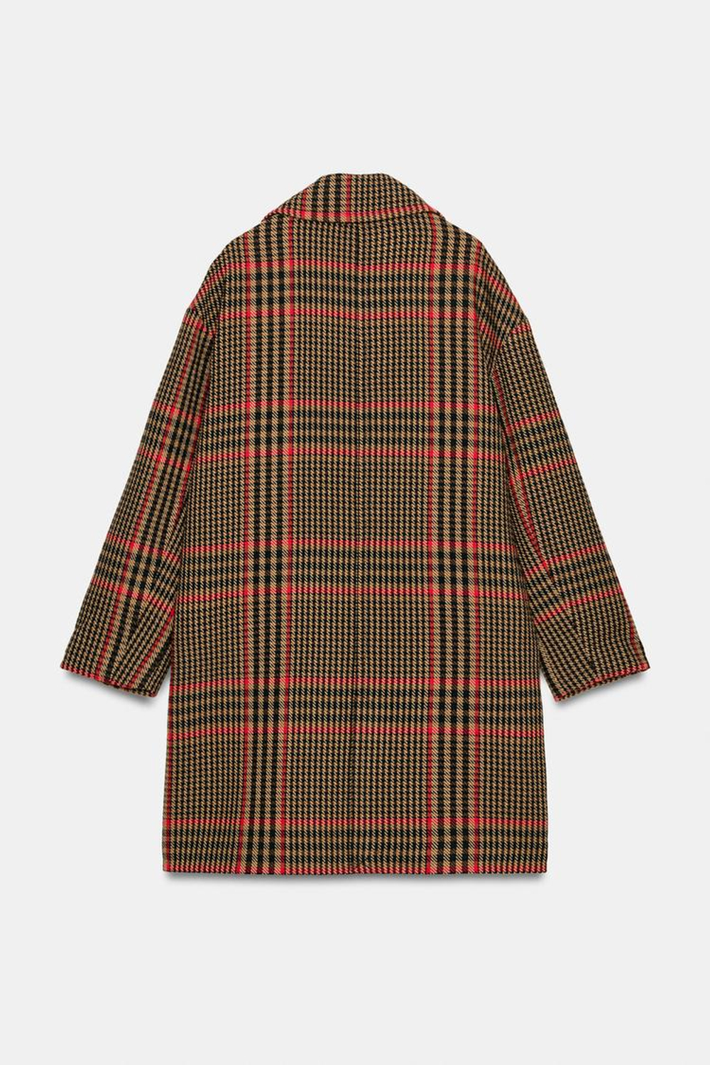 ZARA ПАЛЬТО ОВЕРСАЙЗ В КЛЕТКУ, РАЗНОЦВЕТНЫЙ