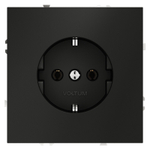 Розетка встраиваемая VOLTUM S70 с заземлением 16А, (черный матовый)