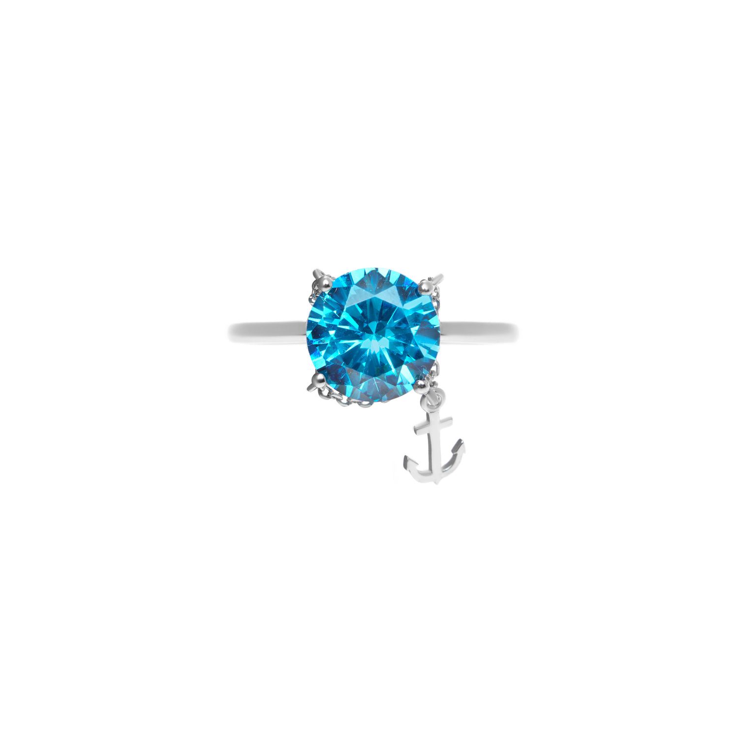 Кольцо Crystal Round Anchor Ring - Blue