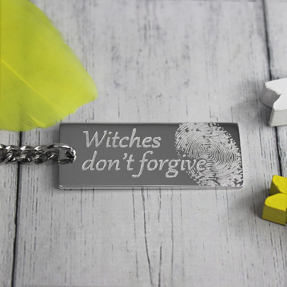 Серебряный брелок с гравировкой отпечатка пальца на заказ