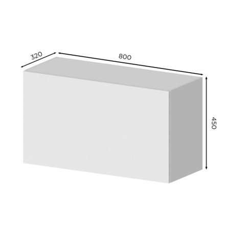 Кухня Модуль ГВ 800/2 горизонтальный высокий с нависанием Белый / Ясень