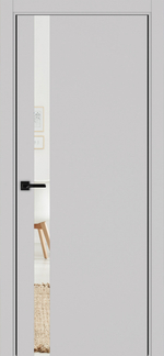 Межкомнатная дверь Optima Porte НЕАПОЛЬ 211 Зеркало, Алюминиевая кромка SB (матовый чёрный) с 2-х сторон