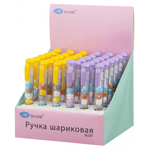 Ручка шариковая, автоматическая, Basir, синие чернила, серия "ЦВЕТЫ", с фигурками в корпусе, 36 шт