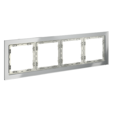 Рамка стеклянная VOLTUM S70 на 4 поста, (сталь, стекло)